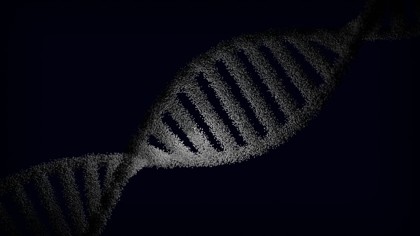 帶有粒子特效的DNA雙螺旋藝術渲染圖