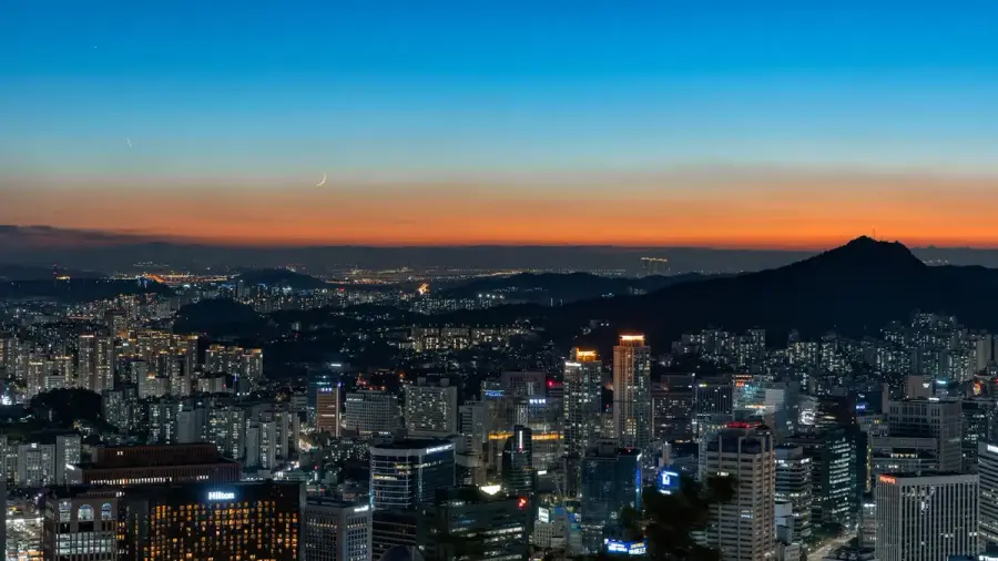 首爾市金融商業區的城市天際線