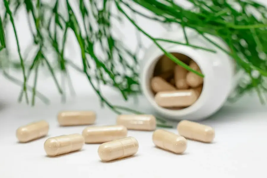 保健食品瓶罐排列在貨架上，示意台灣市面上各種認證標章