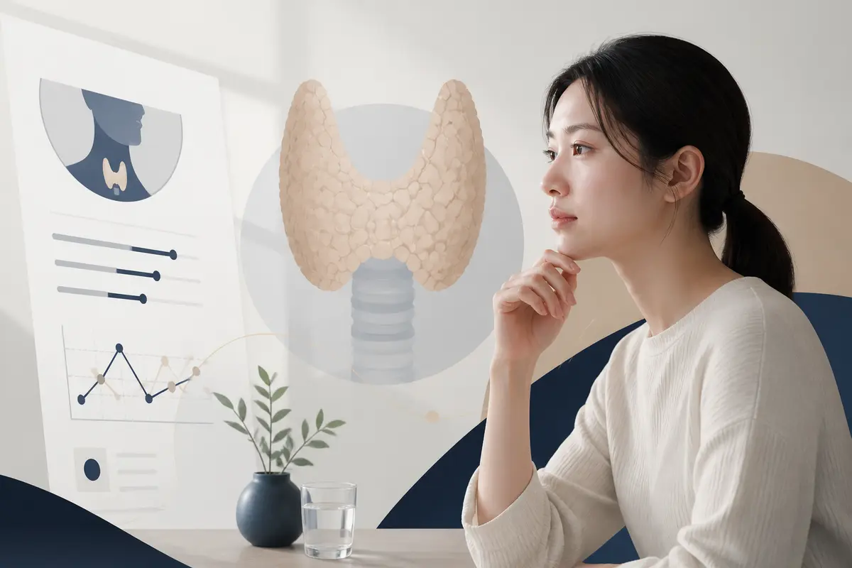 健檢甲狀腺功能報告與 TSH 數值示意