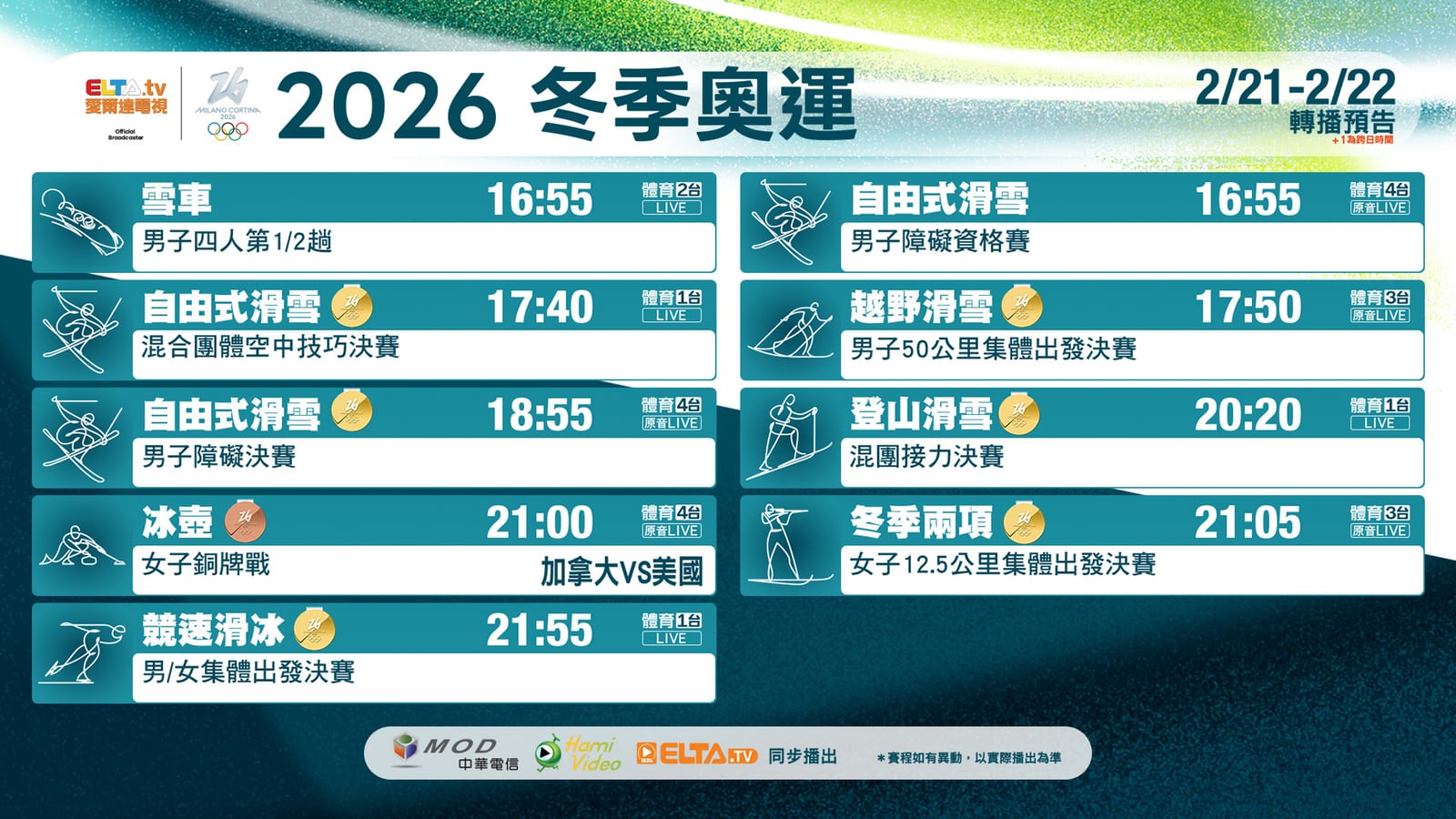 2026 米蘭冬季奧運賽場雪景，選手在冰雪競技場上馳騁