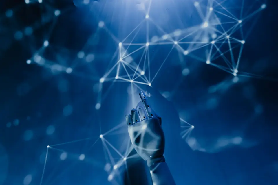 抽象的數位信任與連線示意，象徵 AI 的信任基礎在於機制上沒有隱瞞的理由