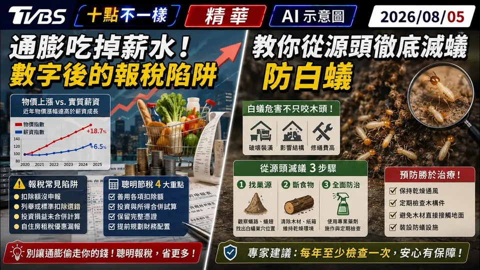 通膨吃掉薪水! 數字後的報稅陷阱 教你從源頭徹底滅蟻防白蟻｜十點不一樣 20260805